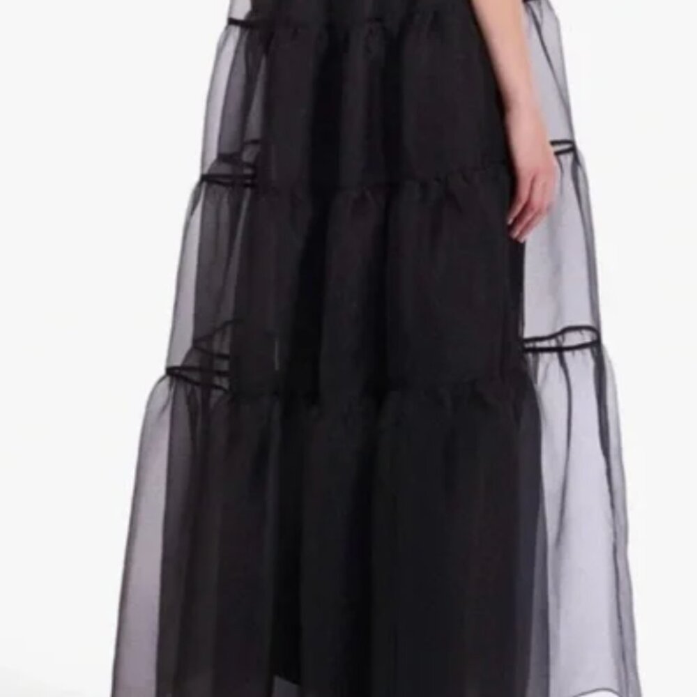 Staud Hyacinth Tiered Organza Overlay Maxi A-Line 2 Piece Dress Black M NWT - Picture 8 of 9
